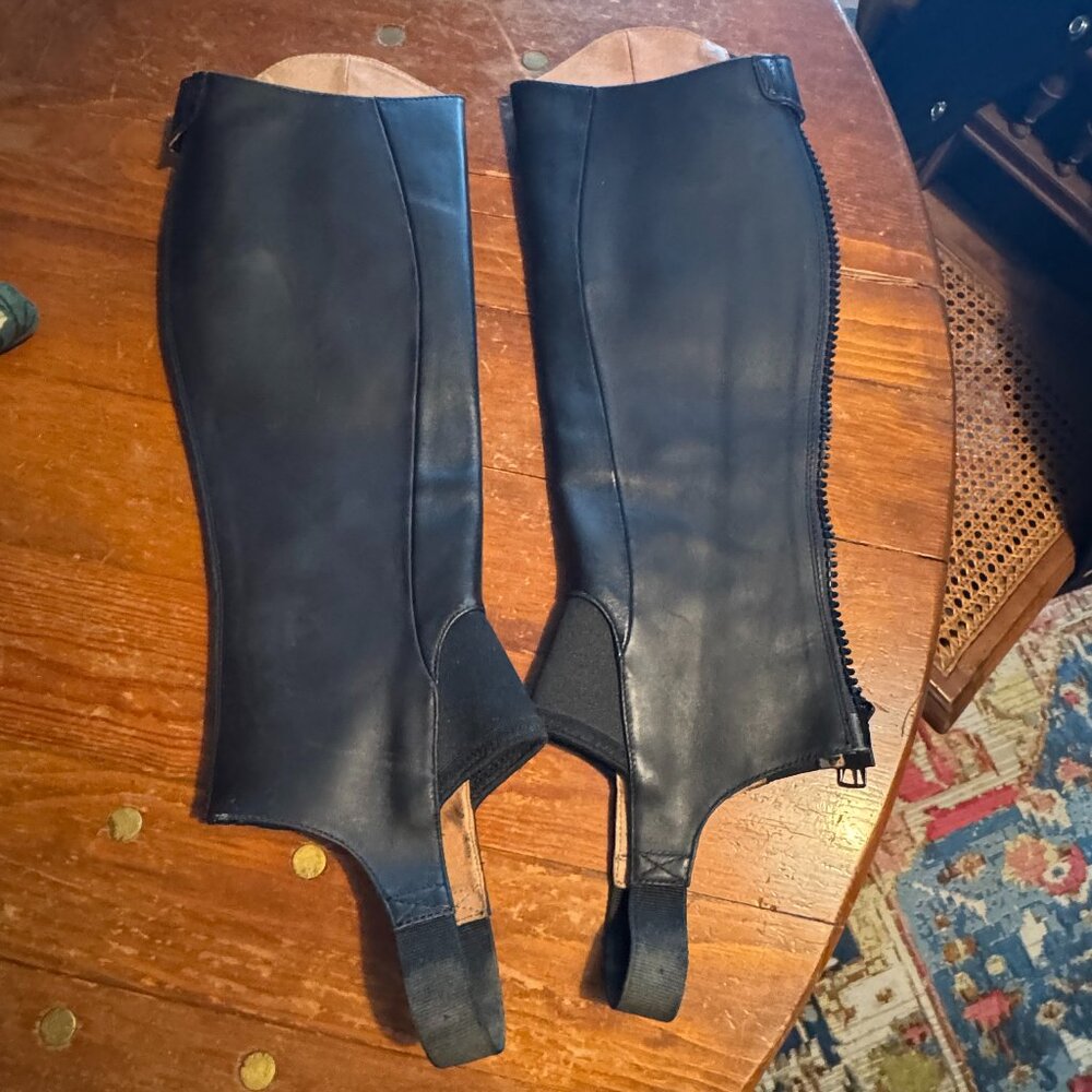 Ariat Black Leather Half Chap Pair